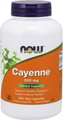 Produktbild von Now Foods - Cayenne 500 mg 250 Vcaps