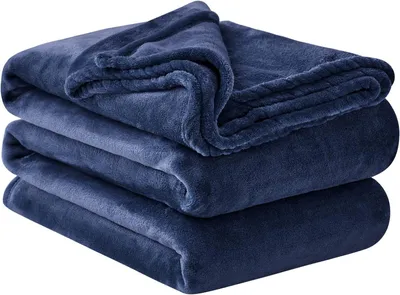 Obrázok produktu pre Plyšová deka, mäkká, 230x270 cm, tmavomodrá, vhodná na pohovku a posteľ