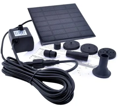 Solar-Teichpumpe 1,2 W mit 3 Düsen, für Brunnen und Teich