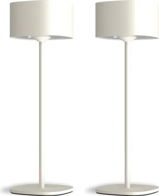 Produktbild von Calex Serino Tischleuchte x2, aufladbar, dimmbar, Touch, spritzfest, Beige