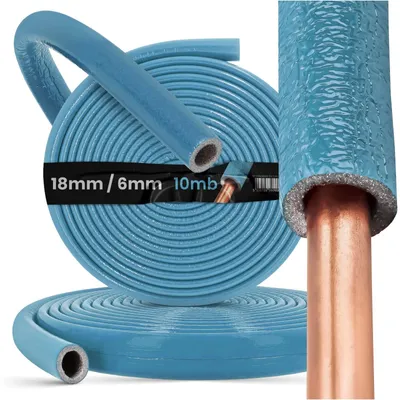 Productafbeelding van Buisisolatie PE-schuim - Blauw - 18/6 mm - 10 m