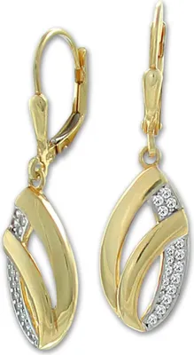 Image de GoldDream or blanc Boucles d'oreilles femmes 333 or jaune GDO5655Y