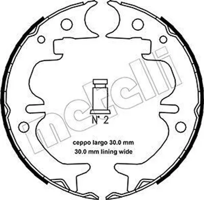 Produktbild von METELLI 53-0444 Handbremsbeläge für TOYOTA CELICA (ST20, AT20) Handbremse 170,0mm
