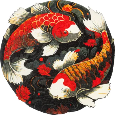 Produktbild von Fußmatte wash+dry Decor Koi Couple 90 cm rund