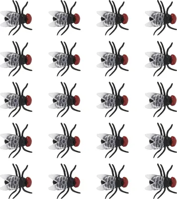 Obrázek produktu pro 20ks plastových simulovaných mušek Halloween Party Joke Flies Model Toy Accessory SetFlies