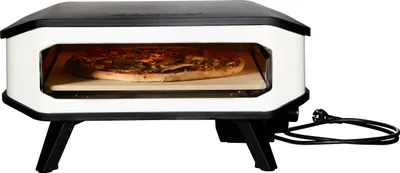 Produktbild von Cozze® Pizzaofen 17 elektrisch, inkl. Pizzastein / Hitzeschild, bis 450°C, Grillfläche 42.5 x 42.5 cm, 2200 W, 230 V, Stahl / Cordierit, weiß / anthrazit"
