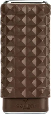 Produktbild von Colibri Quasar Zigarrenetui aus Leder, für 3 Zigarren, braun/chrom