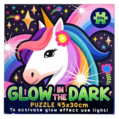 Image de Puzzle licorne phosphorescent - 50 pièces.