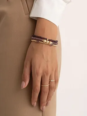Immagine prodotto di Bracciale di perle con quarzo rosa viola SBG-GEM59-ADD-4MM