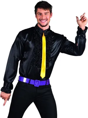 Produktbild von 70er Jahre Disco Hemd (schwarz) Größe: M
