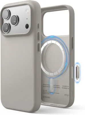 Immagine prodotto di Custodia in pelle Elago MagSafe per iPhone 17 Pro, grigio chiaro