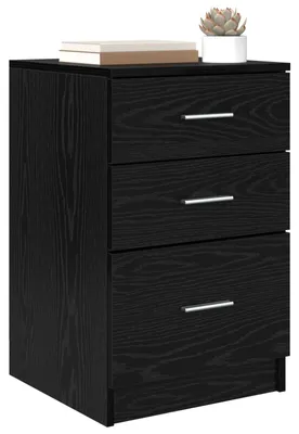 Image de vidaXL Table de nuit noir imitation chêne 40 x 40 x 63 cm Bois composite