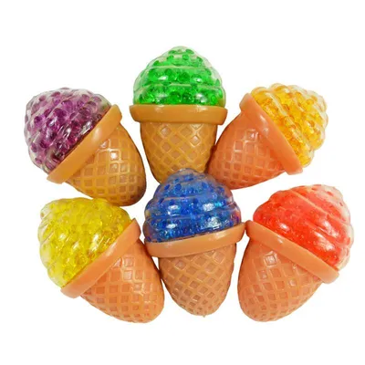 Immagine prodotto di 1 x pallina Flutschi, cono gelato, 5x8cm, 1 di diversi colori, pallina da spremere