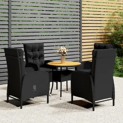 Produktbild von Maison Exclusive - 5-tlg. Garten-Bistro-Set Poly Rattan Schwarz
