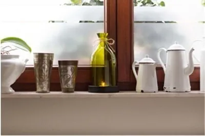 Produktbild von Dekorative Glaslaterne in grün Tisch Deko