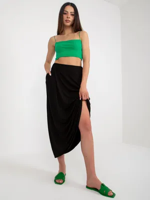 Zdjęcie produktu dla Rue Paris Damska spódnica maxi Shoreturbulent czarny L/XL