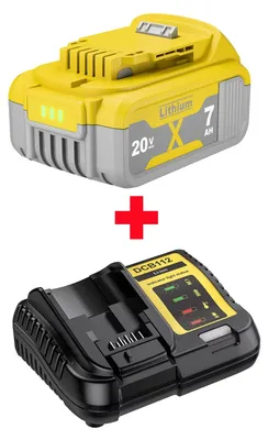 Image de Batterie lithium-ion de remplacement, capacité de 7000 mAh, compatibilité étendue, 1 batterie + 1 chargeur