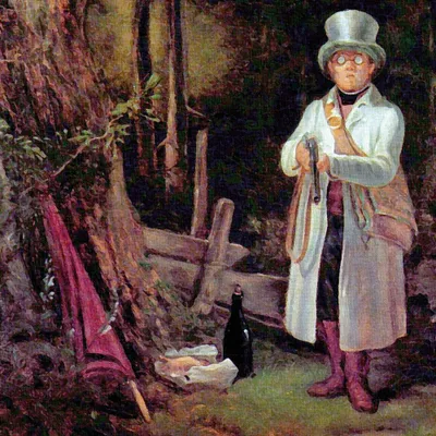 Produktbild von Carl Spitzweg Kunstdruck Bild - Der Sonntagsjäger, 1845, Detail (100 x 100 cm)