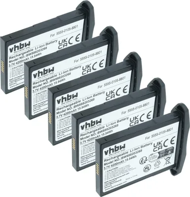 Produktbild von vhbw 5x Akku Ersatz für NCR Orderman 5555-0105-8801 für Handheld Computer Scanner (4200 mAh, 3,7 V, Li-Ion)