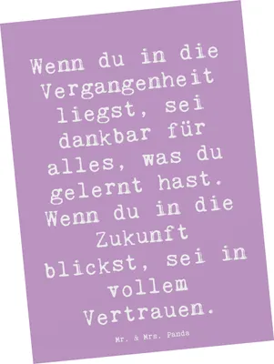 Produktbild von Mr. & Mrs. Panda Grußkarte Spruch Freude und Vertrauen - Lavendeltraum - Geschenk, Glück, spruchkarte, Motivation, Vergangenheit, Gefühl, Postkarten, Fotokarte, weisheit