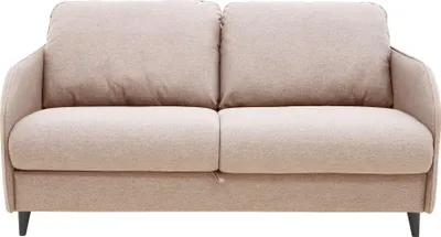 Image de Best Mobilier Cosmos - canapé 3 places convertible express couchage quotidien 140 cm matelas 11 cm en tissu , Beige