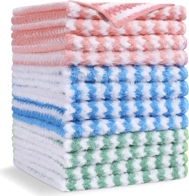 Produktbild von Vicloon Küche Putzlappen, 12 Stück Mikrofaser Reinigungstücher Ultra Saugfähig Wiederverwendbar Lappen,Universal Reinigungstücher für Küche, Badezimmer, Auto-30x30cm(Mehrfarbig)