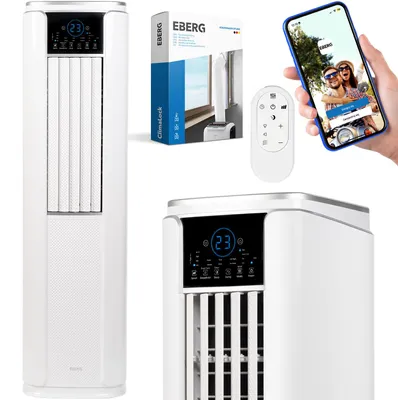Zdjęcie produktu dla EBERG ACROS Klimatyzator Przenośny 4,7 kW WiFi Grzanie Kolumnowy, biały