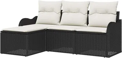 Obrázek produktu pro Sada zahradního nábytku pro 4 osoby - posezení na balkoně - venkovní nábytek - s úložným prostorem - 72 x 58 cm - černá barva