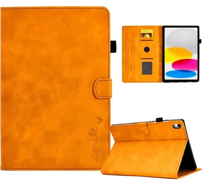 Immagine prodotto di Custodia protettiva per iPad 10ª generazione, 2022, 10,9 pollici, in  PU, ultraleggera, color arancione