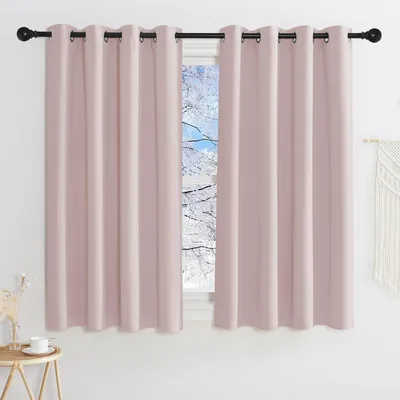 Produktbild von Set mit 2 kurzen, rosa Vorhängen für das Kinderzimmer