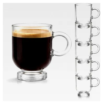 Produktbild von Espressogläser 6er Set ca. 80 ml - Kaffeegläser mit Henkel für Mokkagläser