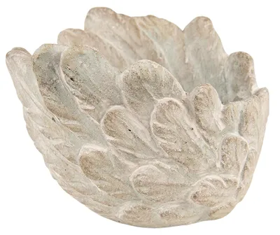 Image de Clayre & Eef Pot de fleurs Ailes Ø 20x13 cm Gris Pierre