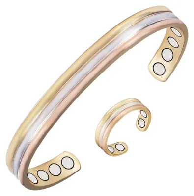 Productafbeelding van Solidchoice - Set van Koper Magnetische Armbanden voor Vrouwen met 6 Magneten