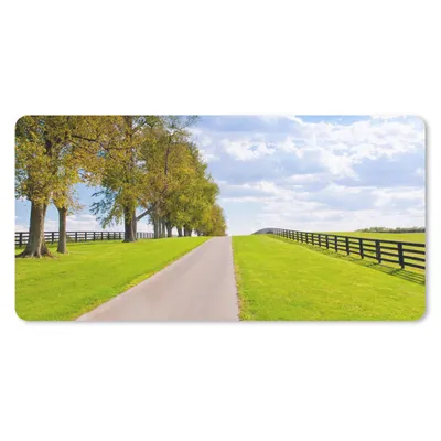 Produktbild von MuchoWow® Mauspad Mousepad Wolken - Bäume - Straße 60x30 cm - Mousepads - Maus Mat - Pad - Mausunterlage - Nachhaltig