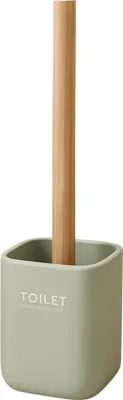 Image de BERILO | Brosse de toilettes - Brosse WC - 37 x 10 cm - menthe - manche en bois