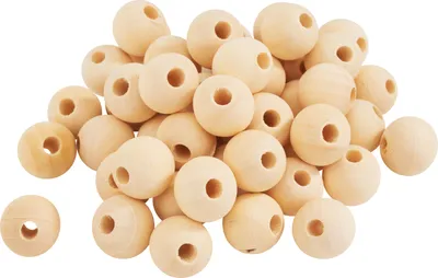 Produktbild von VBS XXL Holzkugeln durchgebohrt Ø 15 mm, 50 Stück