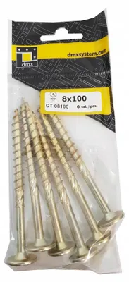 Obrázok produktu pre Domax Tesárske skrutky do dreva 8x100 mm Torx 6 ks