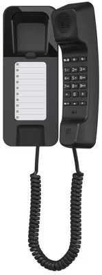 Produktbild von Gigaset DESK 200, Analoges Telefon, Kabelgebundenes Mobilteil, 10 Eintragungen, Schwarz