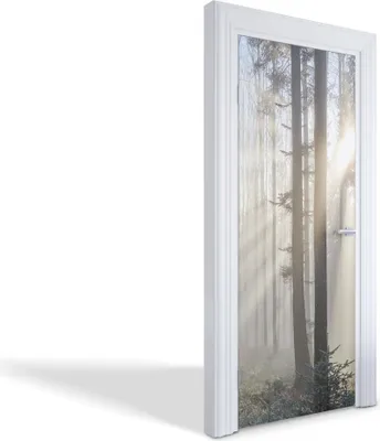 Produktbild von Türdeko Aufkleber Selbstklebende Wandsticker Personalisiert - Morgensonnenstrahlen - 85 x 205 cm
