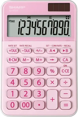 Produktbild von Sharp EL-M335, Desktop, Einfacher Taschenrechner, 10 Ziffern, Batterie/Solar, Pink