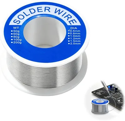 Imagen del producto de Soldadura de estaño de 0,5 mm, 100 g, con núcleo de colofonia, para electrónica