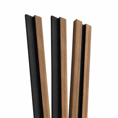 Zdjęcie produktu dla Panel ścienny dekoracyjny Lineo 2 Marron Zestaw 3 Sztuk Paneli 265x12,7cm