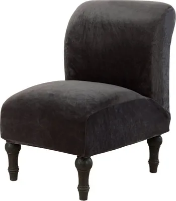 Obrázek produktu pro Potah na křeslo bez područek Potah z měkké sametové látky Potah na křeslo bez područek Potah na slipcover Chránič nábytku (tmavě šedý, sametový)
