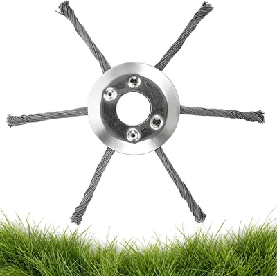 Productafbeelding van Staaldraad bosmaaier, roterende onkruidborstel, draaiknoop, trimmerkop, 25,4 mm, gatdiameter voor lithiumbatterij, grastrimmer (6T)