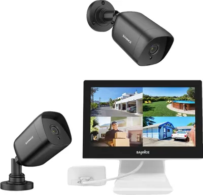 Zdjęcie produktu dla System CCTV SANNCE, monitor 10,1", rozdzielczość 1080P, 2 kamery