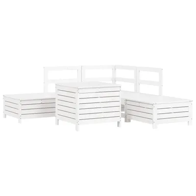 Produktbild von 6-tlg. Garten-Sofagarnitur Weiß Massivholz Kiefer