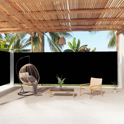 Immagine prodotto di vidaXL Tenda laterale estensibile nera 200x1000 cm