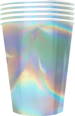 Immagine prodotto di Bicchiere di cartone arcobaleno scintillante per il compleanno dell'unicorno, 530 ml - Taglia unica