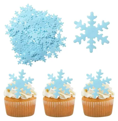 Produktbild von 50pcs Essbare Schneeflocke Tortendeko, Schneeflocken Kuchen Dekorationen, Essbare Kuchen Topper, Winter Cupcake Schneeflocke, Für Winter Thema Geburtstag Party Kuchen, Weihnachten Kuchendeko(Blau)