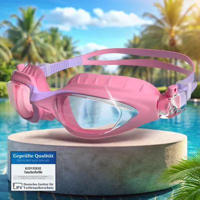 Produktbild von KIDVERSE Schwimmbrille Kinder - Bequeme Taucherbrille Kinder 3 Jahre bis 13 - e Kinderschwimmbrille mit UV-Schutz & Antibeschlag Schutz - Schwimmbrille Mädchen & Jungen